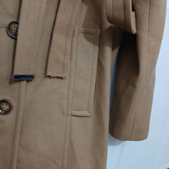 Michael kors womens small wool cashmere coat camel brown Cognac - Picture 2 of 9